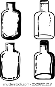 Bottle glass vector asset icon illustration with cartoon style for asset design illustration or animation with eps format