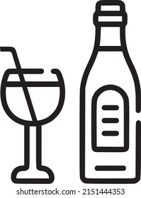 Bottle with a glass vector icon, fizzy drink icon