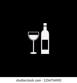 Bottle Glass vector icon. flat Bottle Glass design. Bottle Glass illustration for graphic 