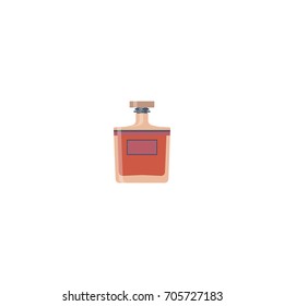 Bottle glass whiskey flat design. Vector illustration eps10
