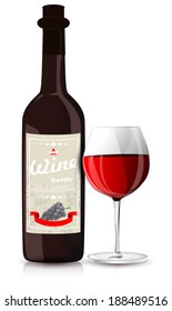 Bottle and a glass of wine