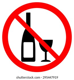 Bottle and glasse icon on white background.