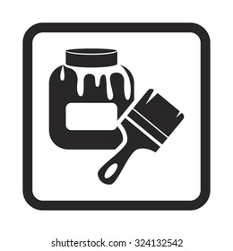 Bottle with glue and brush icon