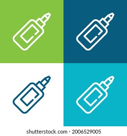 Bottle Of Glue Flat four color minimal icon set