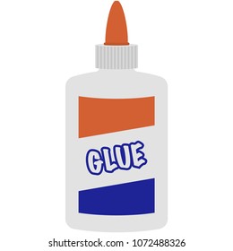 Bottle of Glue Illustration - Bottle of white glue with orange top isolated on white background - Shutterstock ID 1072488326
