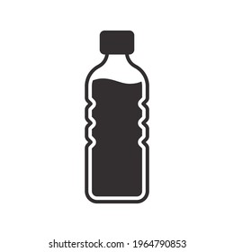 Bottle glyph icon. Simple solid style. Water, container, plastic, drink, cola, cold, beverage, concept, design element. Vector illustration isolated on white background. EPS 10.