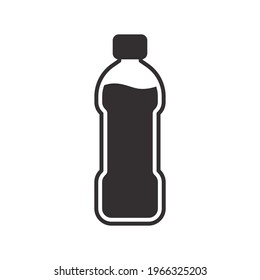 Bottle glyph icon. Simple solid style. Water, container, plastic, drink, cola, cold, beverage, concept, design element. Vector illustration isolated on white background. EPS 10.