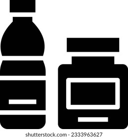 Bottle Glyph Icon - Single Icon, Vector