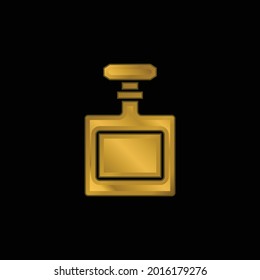 Bottle gold plated metalic icon or logo vector