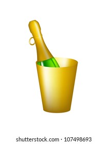 Bottle in golden bucket