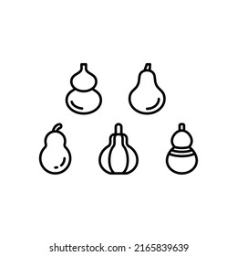 Bottle Gourd Icon Set Vector Symbol Design Illustration