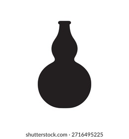Bottle gourd silhouette icon vector flat illustration design.
