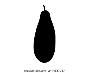 Bottle gourd silhouette vector art white background