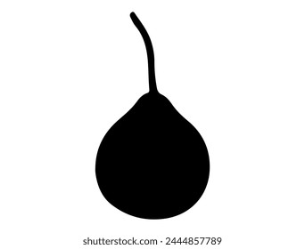 Bottle gourd silhouette vector art white background