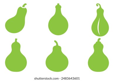 Flaschenkürbis Gemüse Icon Illustration