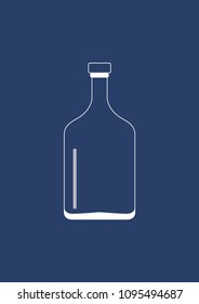 Bottle grafic. White contour.