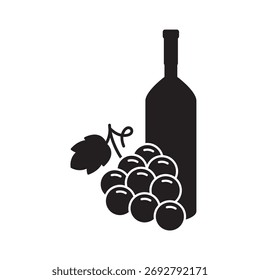 Bottle of grape  wine vector icon web design 