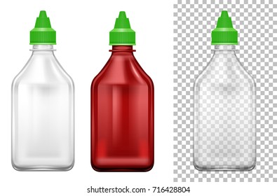Bottle with green lids in two colors illustration