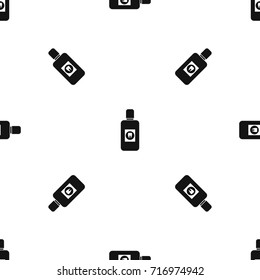 Bottle of green mouthwash pattern repeat seamless in black color for any design. Vector geometric illustration