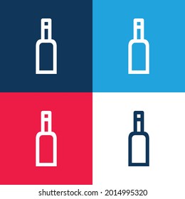 Bottle Gross Outlined Symbol blue and red four color minimal icon set