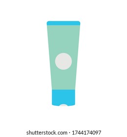 bottle of hand cream icon over white background, flat style, vector illustration