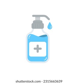 Frasco de gel alcohólico de mano Sanitizer, elemento icono Vector.