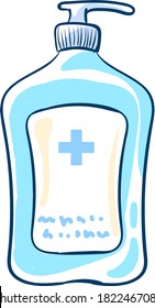 Bottle hand sanitizer, illustration, vector on white background