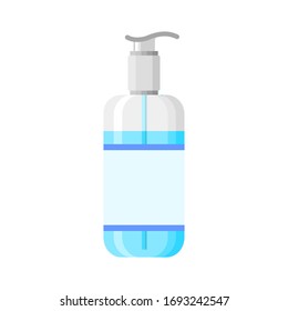 Bottle hand sanitizer pump, cleaning gel, alcohol gel. Vector illustration