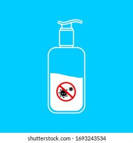 Flasche Hand Sanitisierer Pumpe, Reinigungsgel, Alkoholgel. Vektorillustration