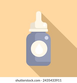 Bottle healthcare icon flat vector. Care injection allergy. Vaccine immune protection