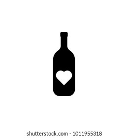 bottle with a heart icon. Element of love for mobile concept and web apps. Thin line  icon for website design and development, app development. Premium icon on white background
