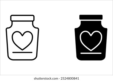 Bottle with hearts icon. Love jar. Romantic for your website design, logo, app, UI Vector design. User icon, silhouette isolated on white background.


