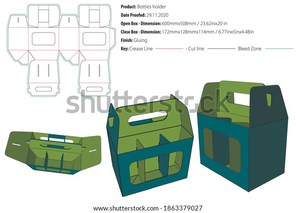 Bottle Holder Packaging Design Template Crash Stock Vector (Royalty ...