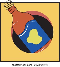 botella de la ilustración del vector del agujero
