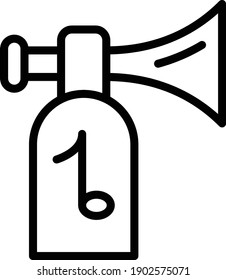 Bottle Horn Concept, Megaphone Vector line Icon Design, Base ball Symbol on white background, bat and ball game Sign, Sports equipment Stock,