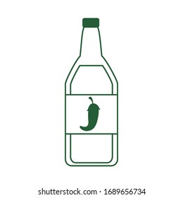 Flasche mit heißer Pfeffersoße. Cinco de mayo mexican festival Vektorillustration Illustrationssymbol