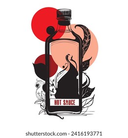 Bottle of Hot Sauce hand-drawn vector image without AI