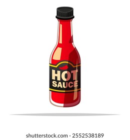 Bottle of hot sauce vector isolated illustration