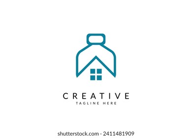 Bottle house logo icon design.