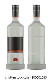 bottle iced of vodka isolated on white background vector