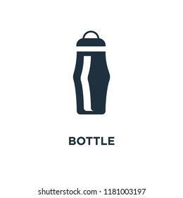 Bottle icon. Black filled vector illustration. Bottle symbol on white background. Can be used in web and mobile.