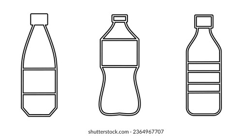 Bottle icon black line design. Stock vector illustration.