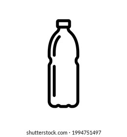 Bottle icon. Black outline linear sketch silhouette. Side view. Vector simple flat graphic illustration. The isolated object on a white background. Isolate.