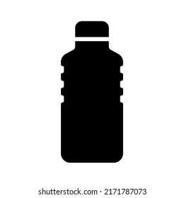 Bottle icon. Black silhouette. Front side view. Vector simple flat graphic illustration. Isolated object on a white background. Isolate.