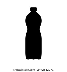 Bottle icon. Black silhouette. Front side view. Vector simple flat graphic illustration. Isolated object on a white background. Isolate.