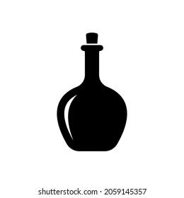 Bottle icon. Black silhouette. Side view. Vector simple flat graphic illustration. The isolated object on a white background. Isolate.