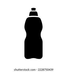 Bottle icon. Black silhouette. Vertical front side view. Vector simple flat graphic illustration. Isolated object on a white background. Isolate.