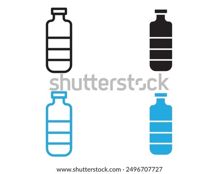 Bottle icon black and white vector outline sign