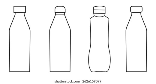 Bottle icon. Bottles wine icon. Bottle icon with different style, bottle alcohol sign and symbol. Vector illustration. EPS 10