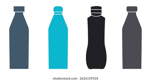 Bottle icon. Bottles wine icon. Bottle icon with different style, bottle alcohol sign and symbol. Vector illustration. EPS 10